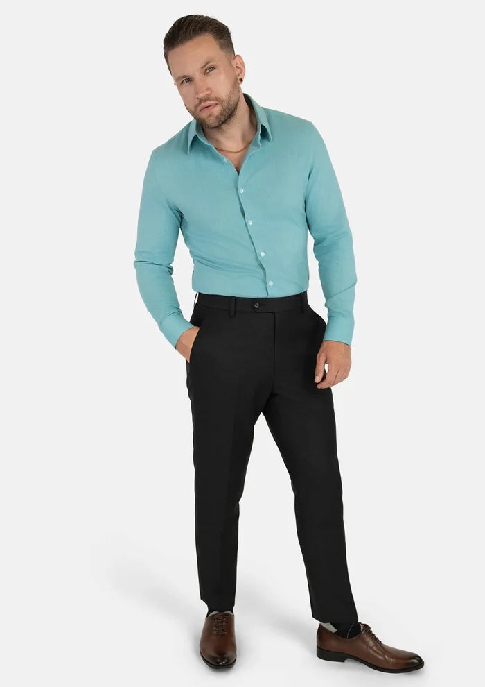 Capri Blue Linen Shirt - SARTORO