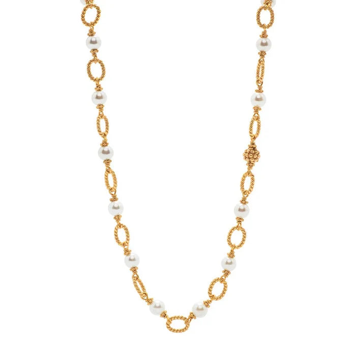Capucine De Wulf Berry & Bead Chain Necklace 24'' in Pearl