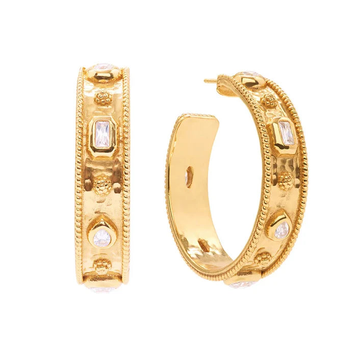 Capucine De Wulf Berry Hoop Earrings- Clear Cubic Zirconia