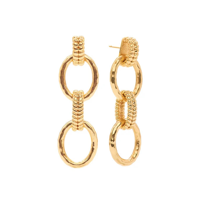 Capucine De Wulf Cleopatra Regal Double Link Earrings - Gold