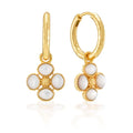 Capucine De Wulf Clover Hoop Earrings with Double Sided Charm - MOP