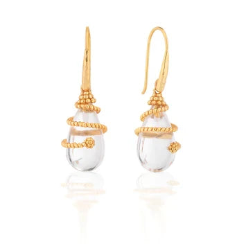 Capucine De Wulf Lily Drop Earrings - Clear Quartz
