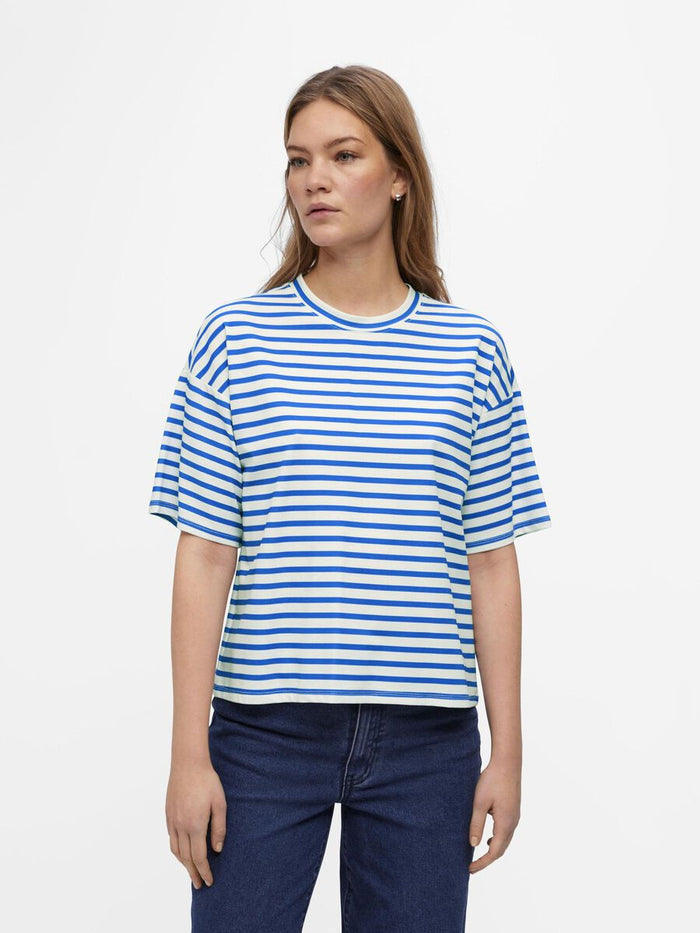 CARLIE OVERSIZE T-SHIRT (CLOUD DANCER/PALACE BLUE)