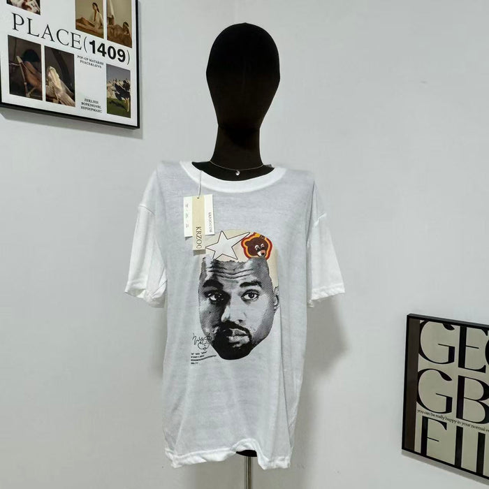 Cartoon-Print Crew Neck Short-Sleeve T-Shirt