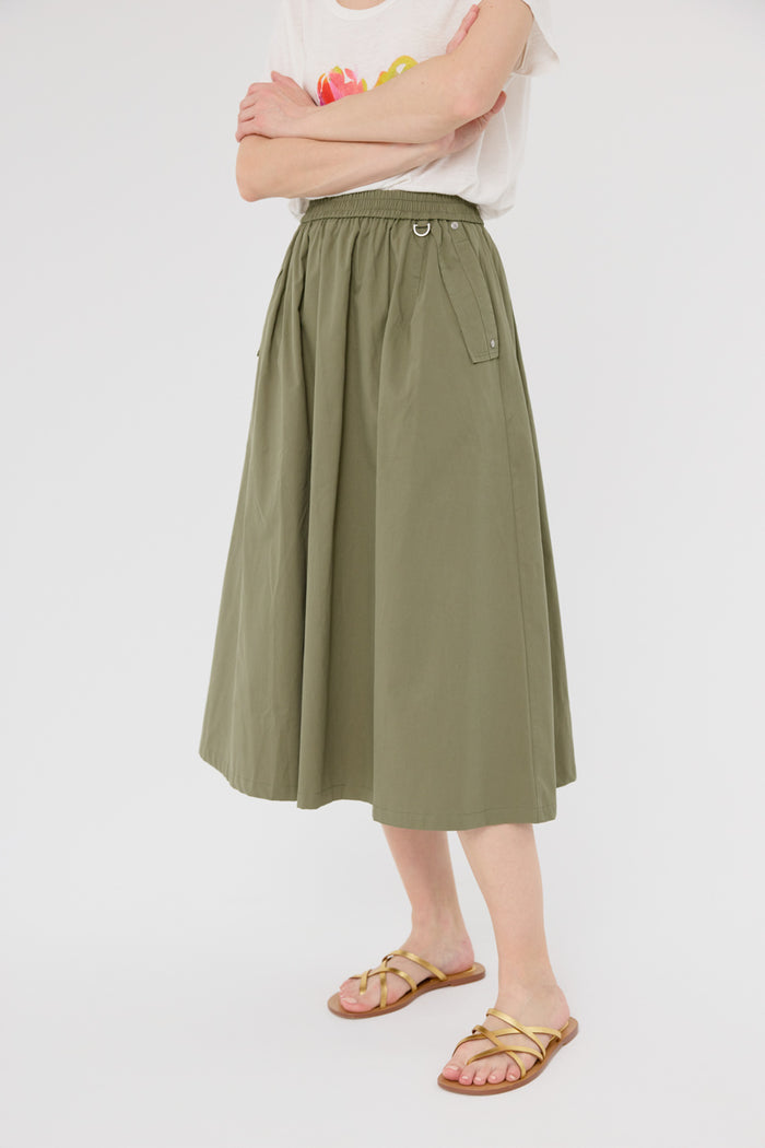 Cassiopee Midi Skirt (Khaki Green)