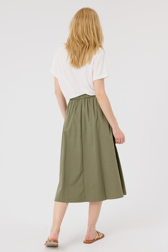 Cassiopee Midi Skirt (Khaki Green)
