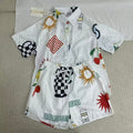 Casual floral blouse collar set