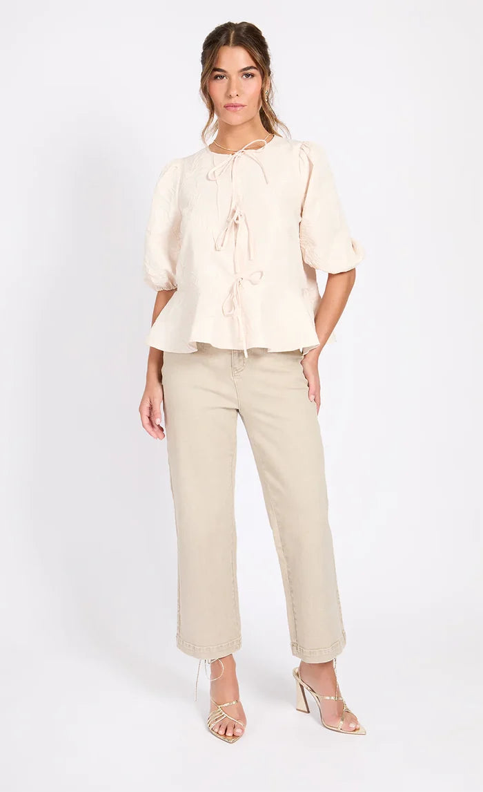 Celine Bow Top (Cream)