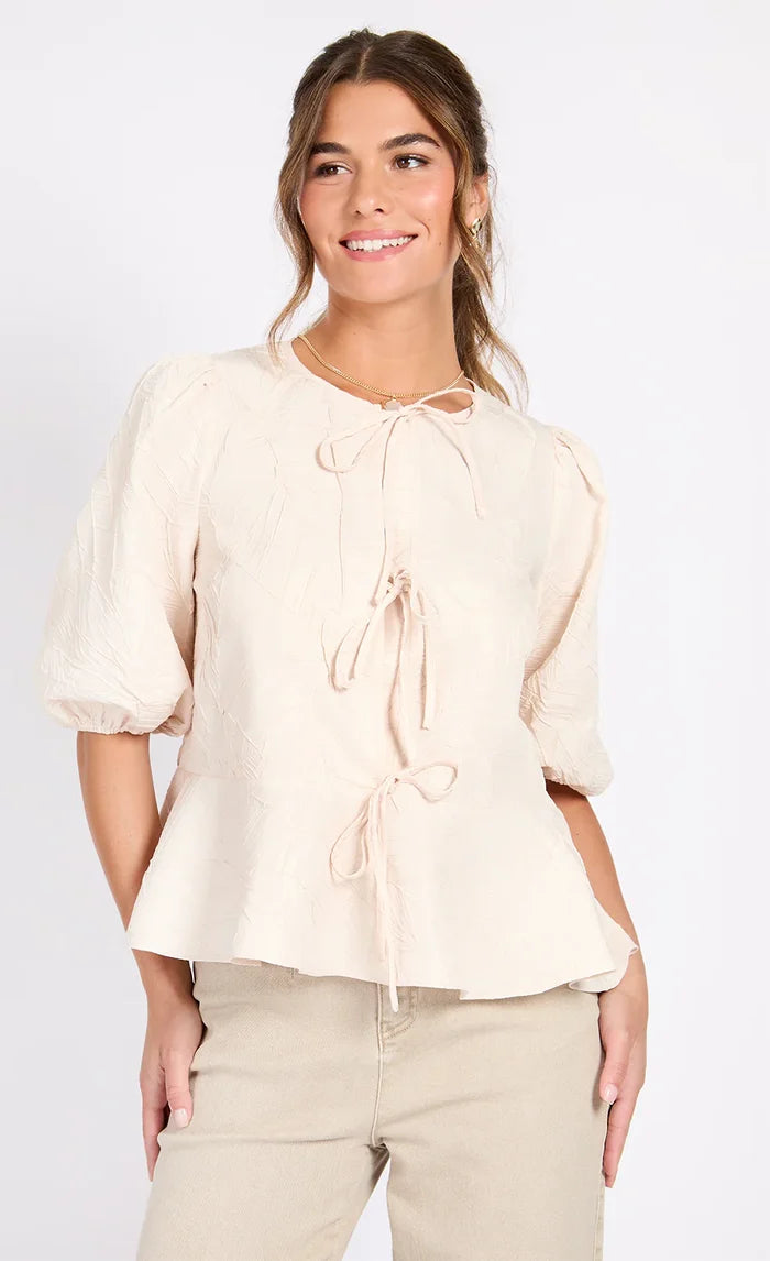 Celine Bow Top (Cream)