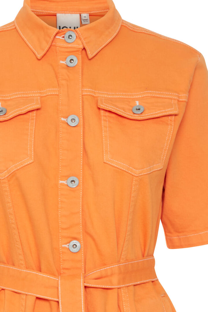 CENNY DENIM SHIRT DRESS (ORANGE)