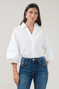 Chalet Button Down Top in White