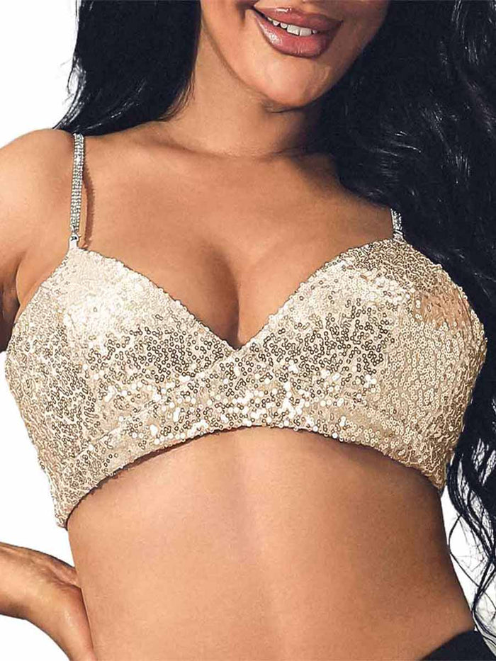 Champagne Glitter Bra