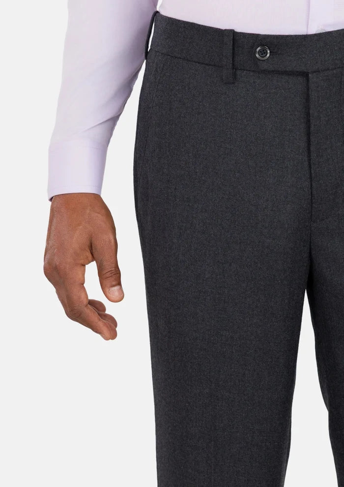 Charcoal Flannel Pants - SARTORO