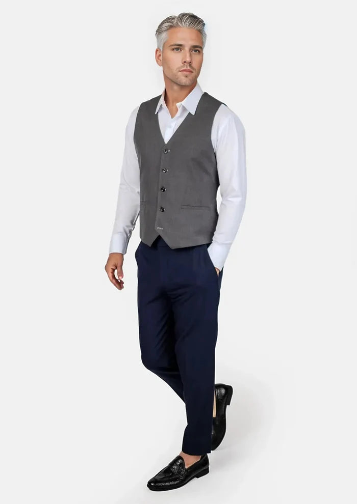 Charcoal Wool Vest - SARTORO