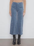 Charlie B Cropped Insert Pocket Wide Leg Corduroy Pants in Storm Blue