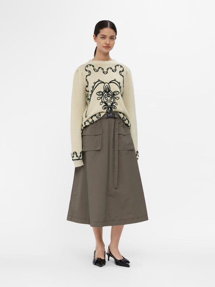 CHIO EMBROIDERED KNIT JUMPER (SANDSHELL/BLACK)