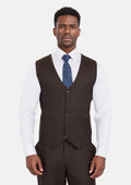 Chocolate Brown Flannel Vest - SARTORO