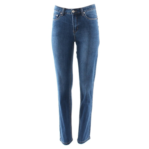 Chris Straight Leg Jeans (Mid Blue) Short