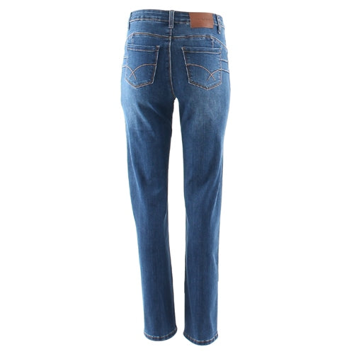 Chris Straight Leg Jeans (Mid Blue) Short