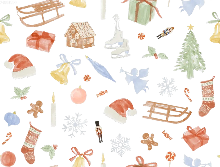 Christmas Elements Off White - Family Fabrics B.V.