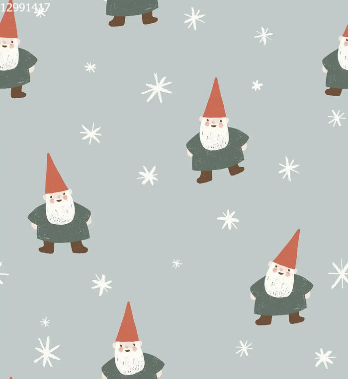 Christmas Gnome and Stars Small Blue - Family Fabrics B.V.
