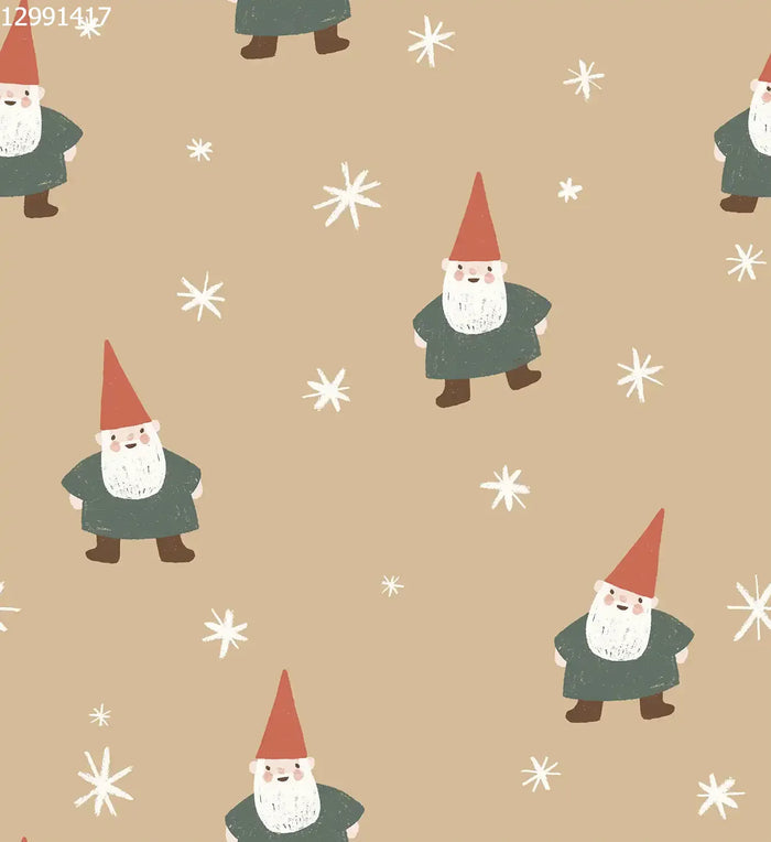 Christmas Gnome and Stars Small Toffee - Family Fabrics B.V.
