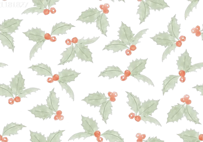 Christmas Holly Off White - Family Fabrics B.V.