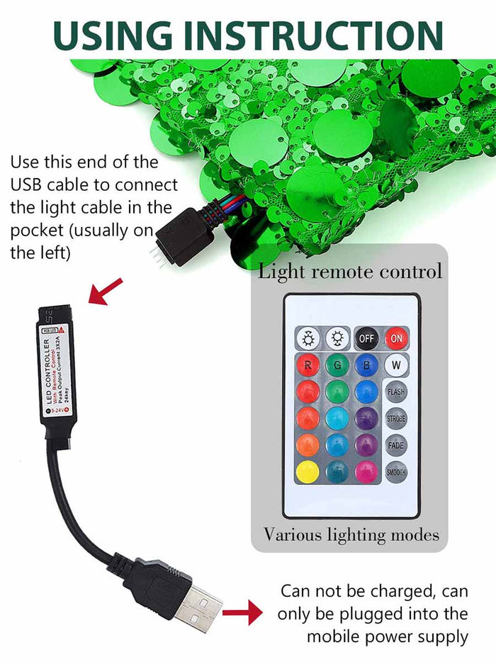 Christmas LED Green Sequin Jacket