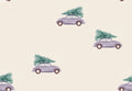 Christmas Tree Car Creme - Family Fabrics B.V.