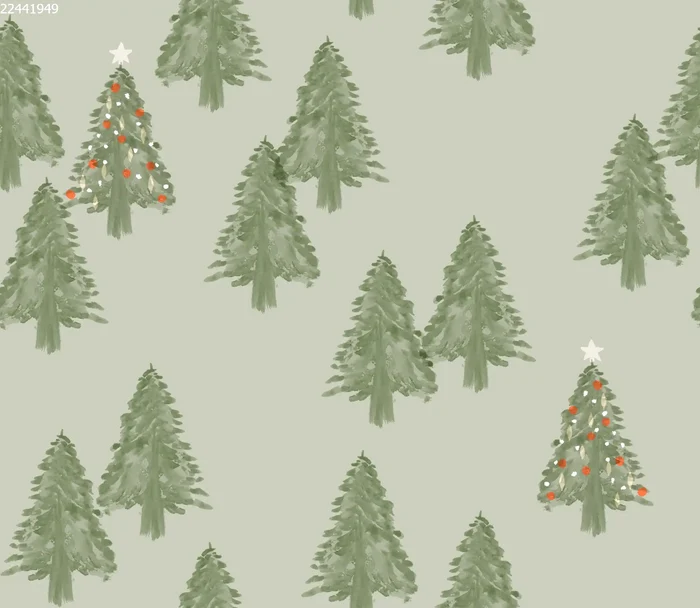 Christmas Trees Green - Family Fabrics B.V.