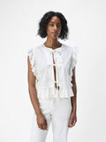 Cilla Sleeveless Ruffle Top (Cloud Dancer)
