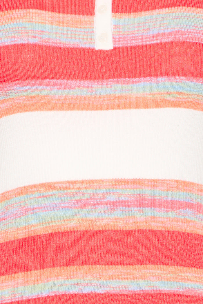 Claire Knit Button Top (Multicolour/Stripe)
