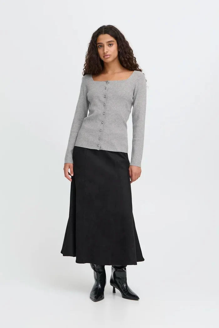 Clarisa Knit Top (Grey Melange)