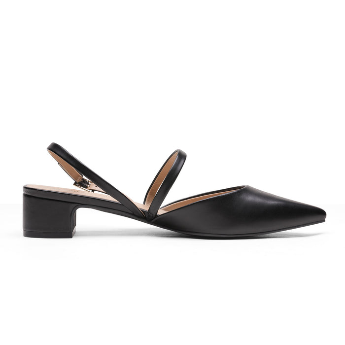 Closed Toe Chunky Slingback Pumps