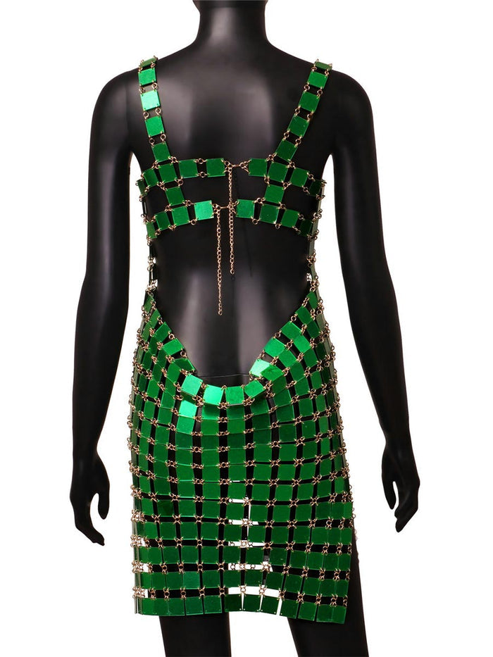 Club Style Acrylic Sequin Casual Dress