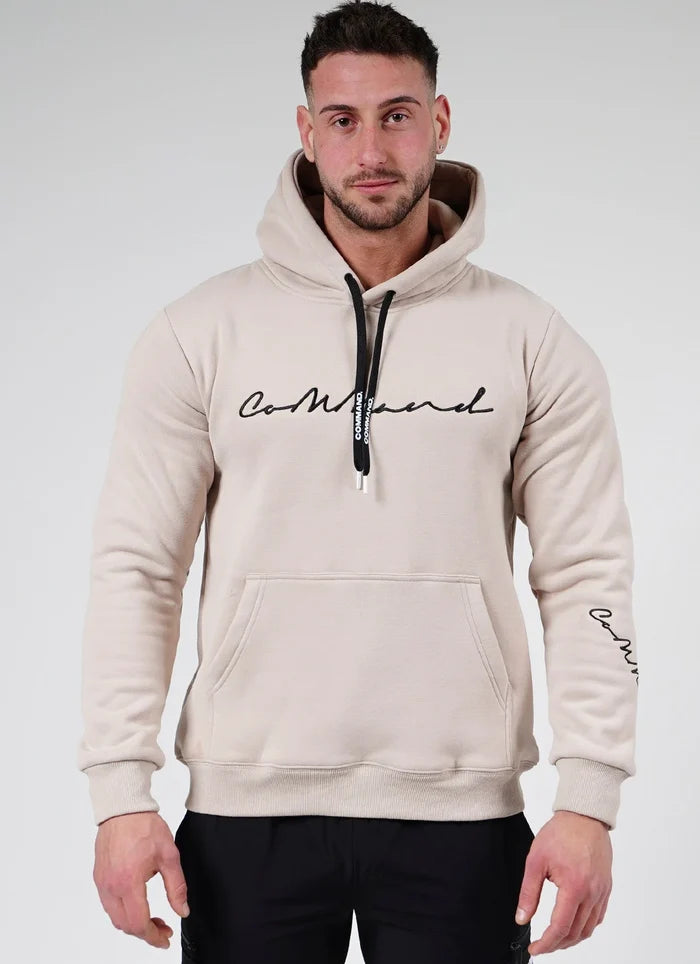 COMMAND Cursive Hoodie (Beige)