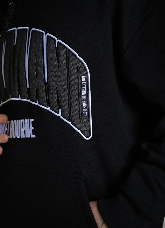 Command Denim Oversized Hoodie (Black/Denim)