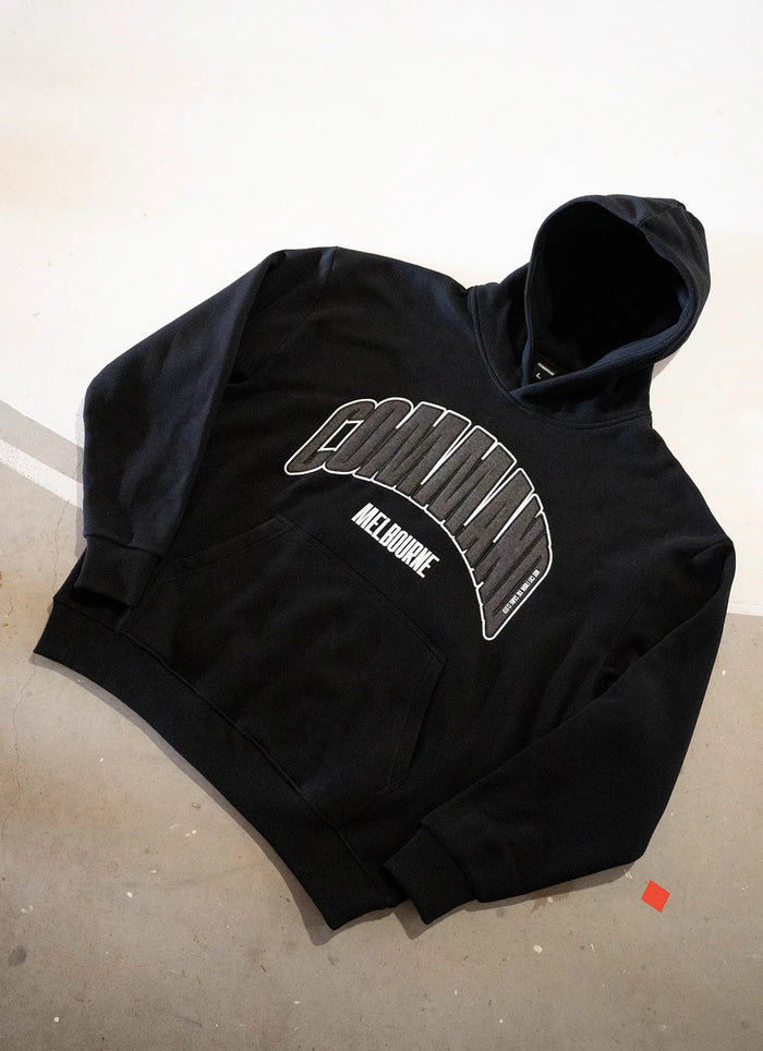 Command Denim Oversized Hoodie (Black/Denim)