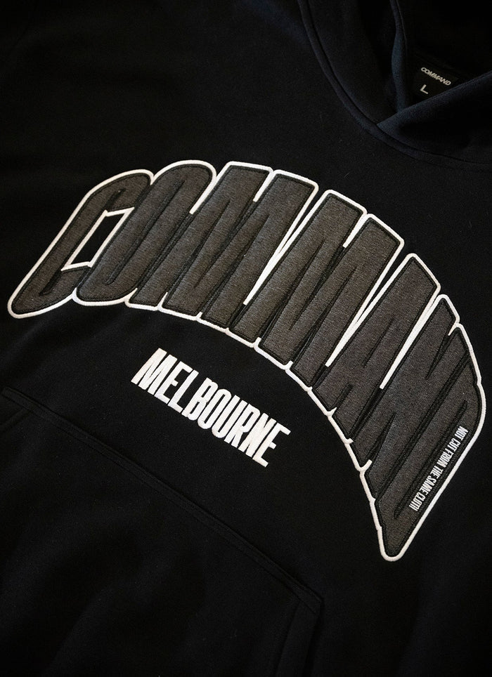 Command Denim Oversized Hoodie (Black/Denim)