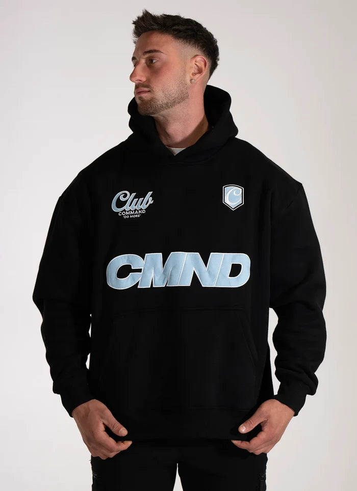Command Oversized Jersey Hoodie (Black/Blue)