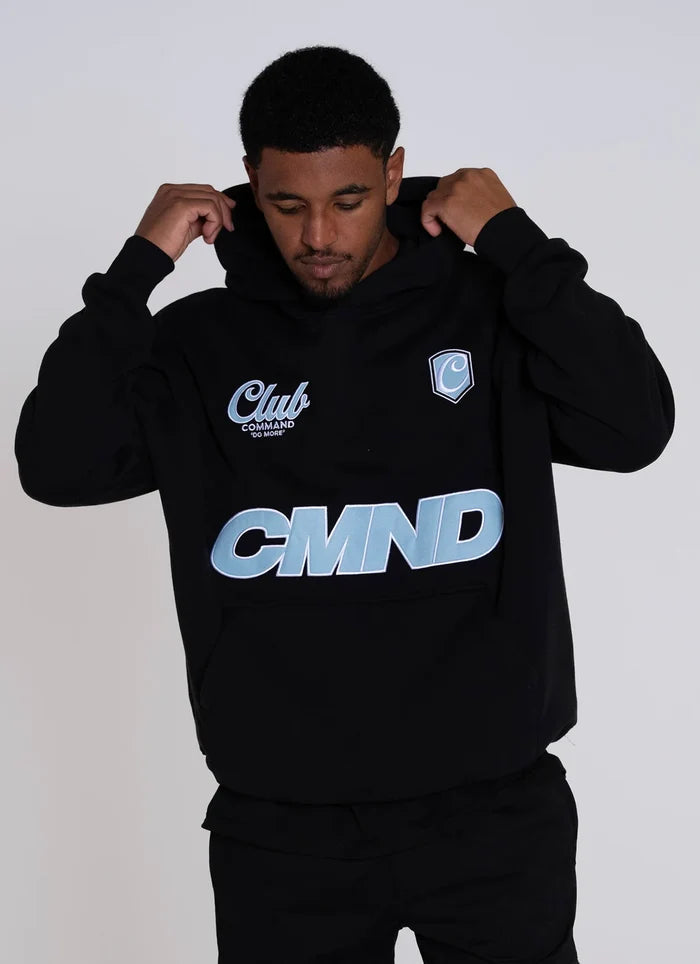 Command Oversized Jersey Hoodie (Black/Blue)