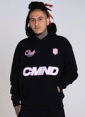 Command Oversized Jersey Hoodie (Black/Pink)