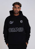Command Oversized Jersey Hoodie (Black/White)