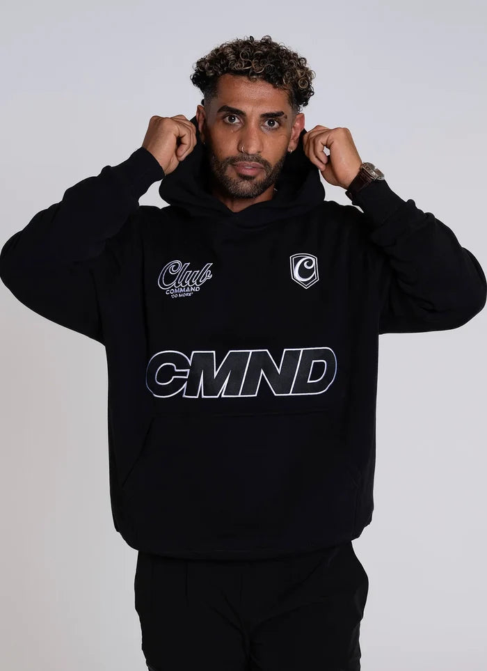 Command Oversized Jersey Hoodie (Black/White)