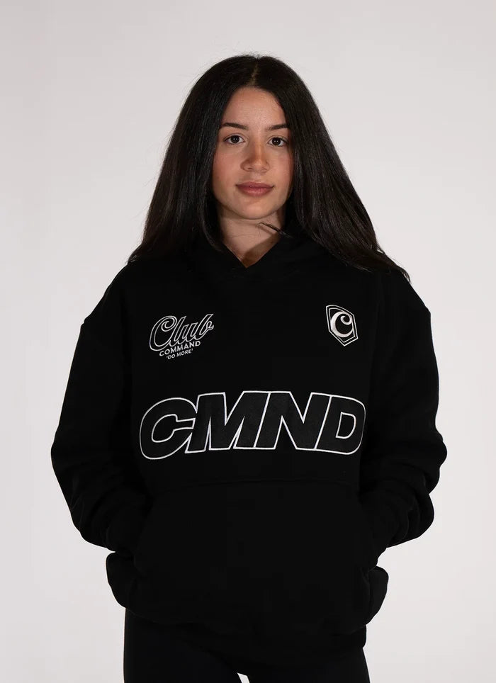 Command Oversized Jersey Hoodie (Black/White)