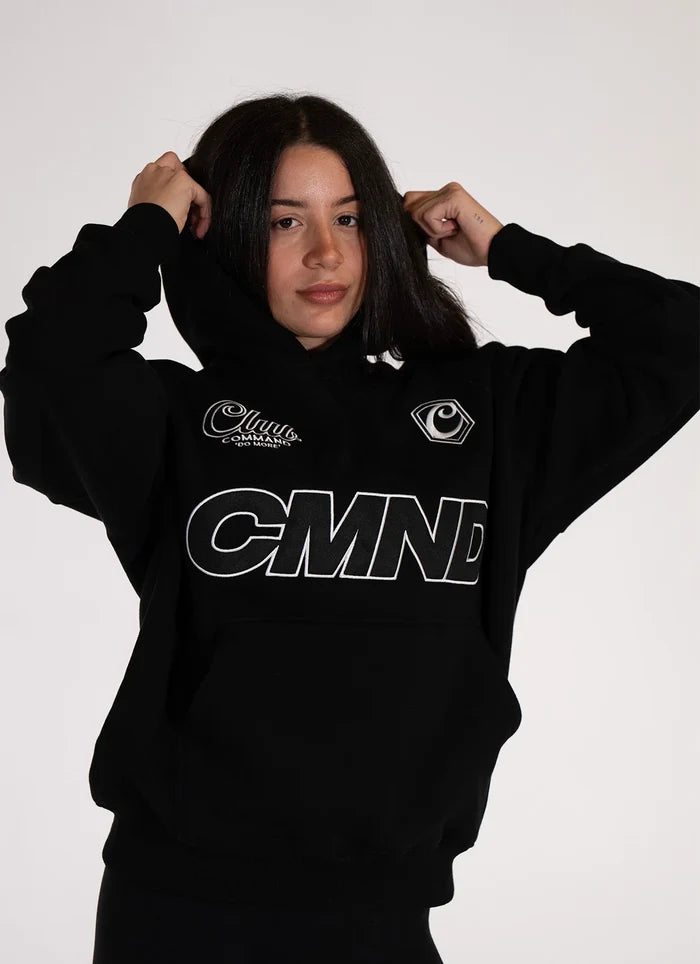 Command Oversized Jersey Hoodie (Black/White)