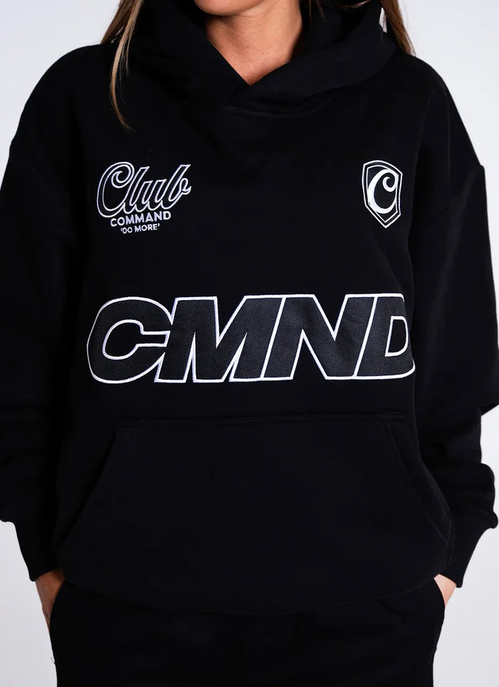 Command Oversized Jersey Hoodie (Black/White)