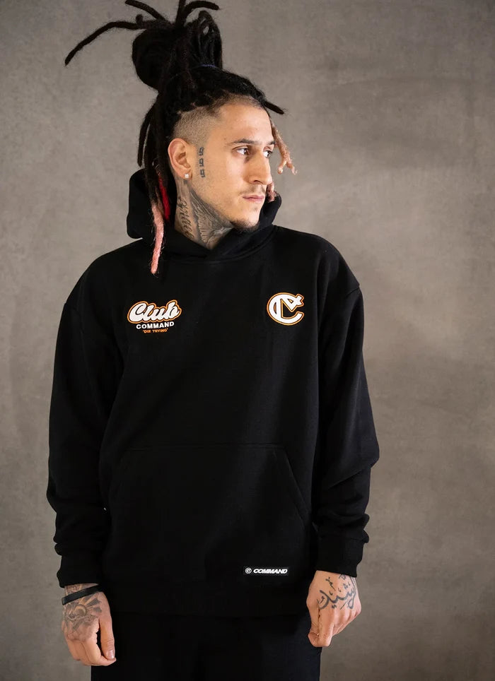 Command Reverse Jersey Oversized Hoodie (Black/Orange)