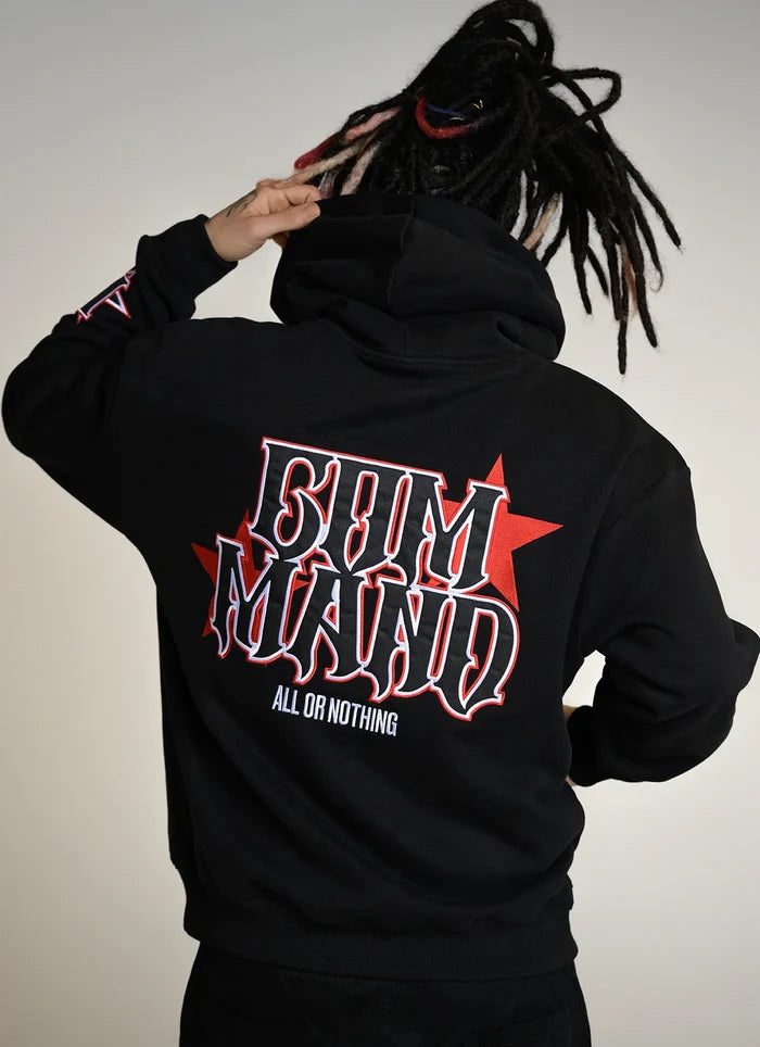 Command Rockstar Oversized Hoodie (Black/Red)