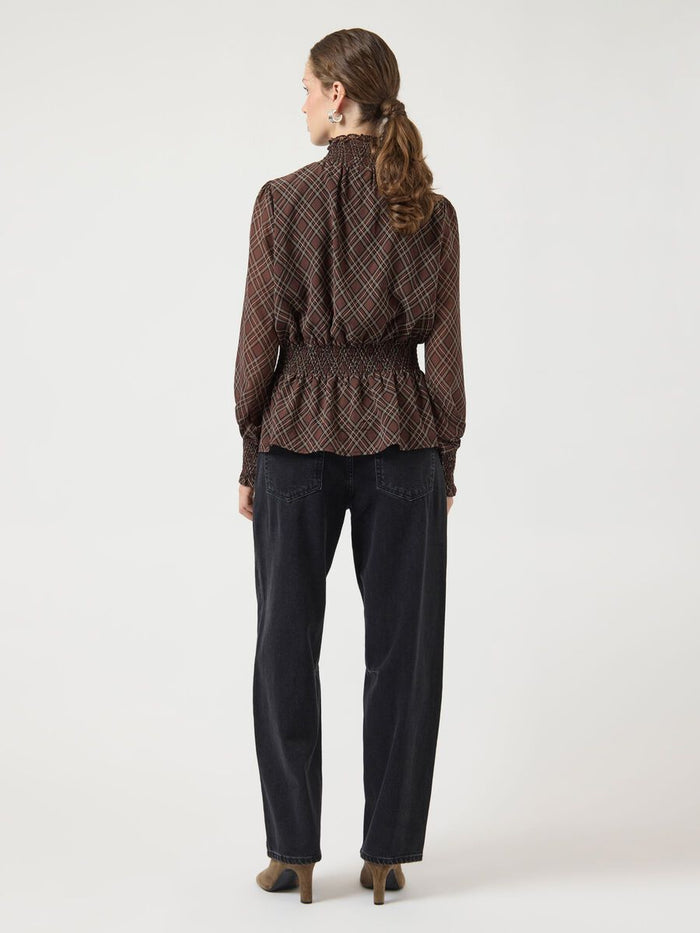 Cora High Neck Top (Sassafras/Check)